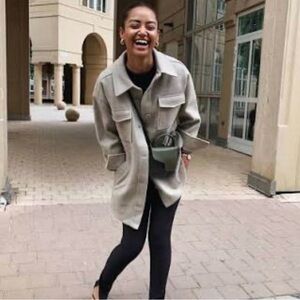 BikBok OJ Neo Button Front Coat - Size Small